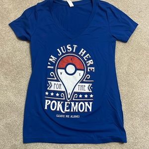 Pokémon women’s small t-shirt. “I’m just here for the Pokémon (leave me alone)”